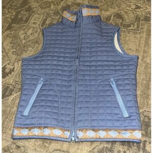 Equine Couture Riding Women's Quilted Light Blue Full Zip Vest Sz‎ Small